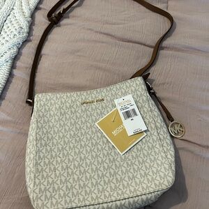 Michael Kors Beige and Brown Crossbody Bag